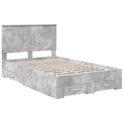  Okvir za krevet s uzglavljem Betonski sivi 120 x 190 cm Slike