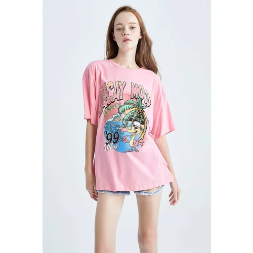 Defacto Coool Oversize Fit Printed Short Sleeve T-Shirt