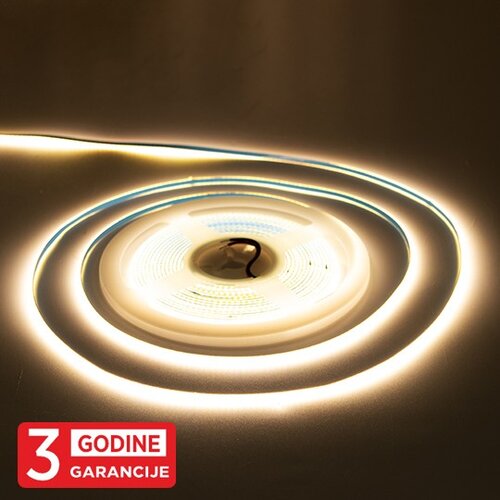 Mitea Lighting led traka 7W/1m 12V 4000K IP22 5m kotur cob 3mm 384 LED/1m 3Y MLH-2110-ML-3 Slike