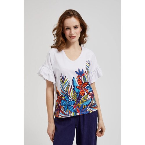 Moodo Women's blouse with colorful print - white Slike