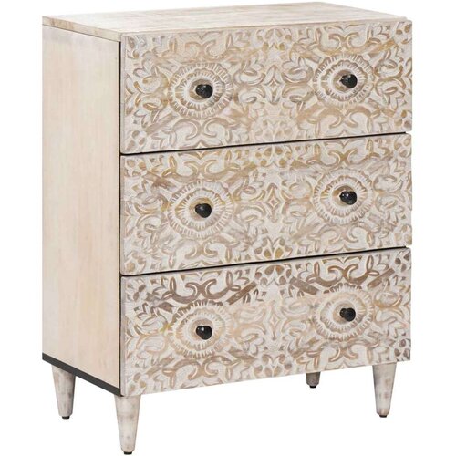  Sideboard za Pohranu Bijelo 60 x 33 5 x 75 cm Čvrsto drvo manga - Bijelo Slike