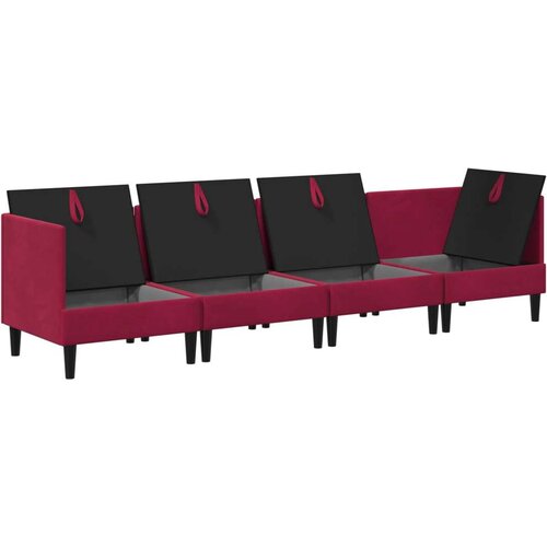  Set namje&amp;scaron;taja za dnevni boravak 4 pcs Vinska crvena Bar&amp;scaron;un - boja crnog vina 2x kutni +2x srednji Slike