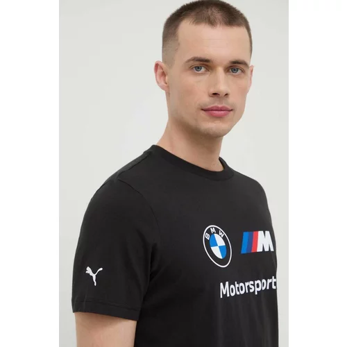 Puma Bombažna kratka majica x BMW moška, črna barva