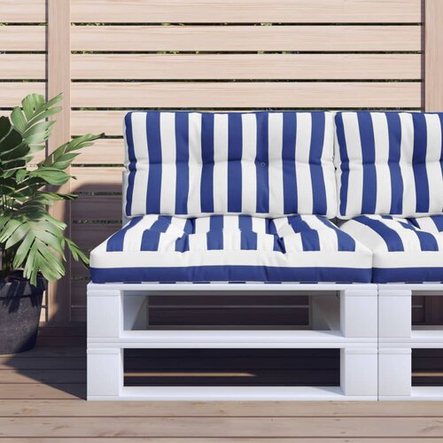 vidaXL Jastuk za palete plavo-bijeli prugasti 70x40x12 cm od tkanine Cijene