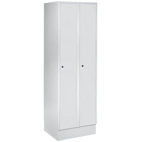 Wolf Garderobna omara s podnožjem, VxŠxG 1800 x 600 x 500 mm, 2 predelka, svetlo siva Cene