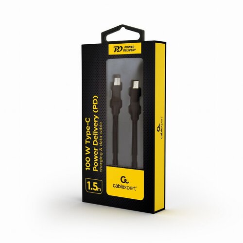 Gembird CC-USB2-CMCM100-1.5M 100 W Type-C Power Delivery (PD) charging & data cable, 1.5m Cene