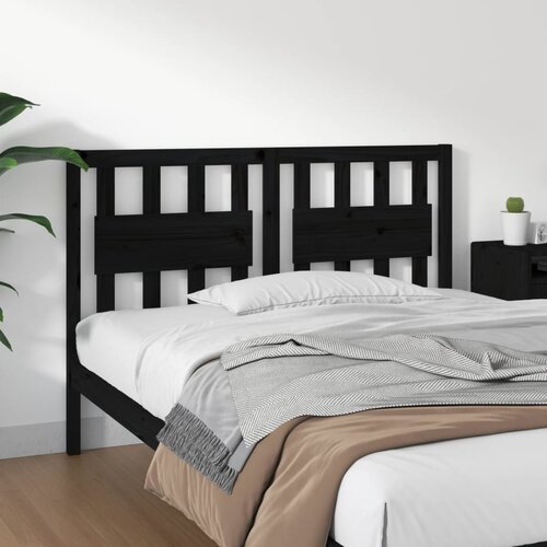  Uzglavlje za krevet crno 145,5 x 4 x 100 cm od masivne borovine Cijene