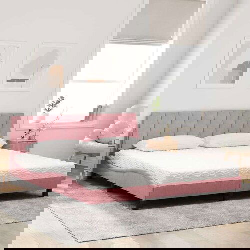 vidaXL Krevet s madracem ružičasti 180x200 cm baršunasti Cijene