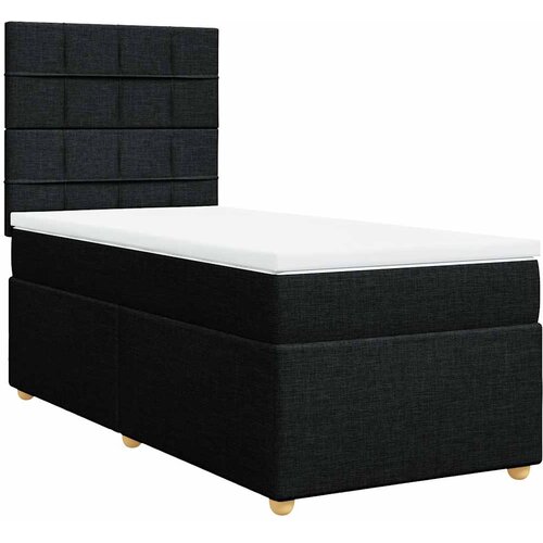  Krevet s oprugama i madracem crni 100 x 200 cm od tkanine Slike