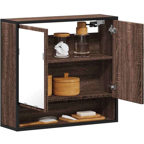 vidaXL Kupaonski ormarić s ogledalom smeđi hrast 65x20x60 cm Cijene