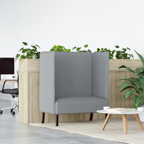 VidaXL Sofa s visokim naslonima Svjetlosiva 109x56x121 cm Tkanina Slike