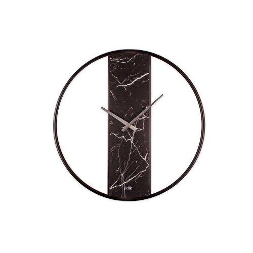 WALLXPERT dekorativni metalni zidni sat demre black marble Slike