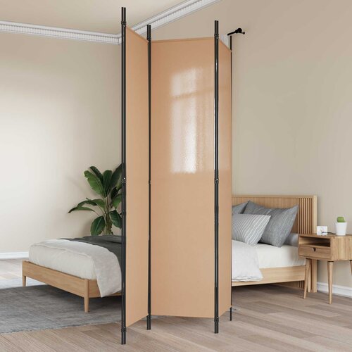  3-panelni pregradni zid Bež 150 x 220 cm Tkanina Slike