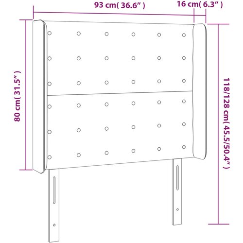  LED uzglavlje crno 93x16x118/128 cm bar&amp;scaron;unasto Slike