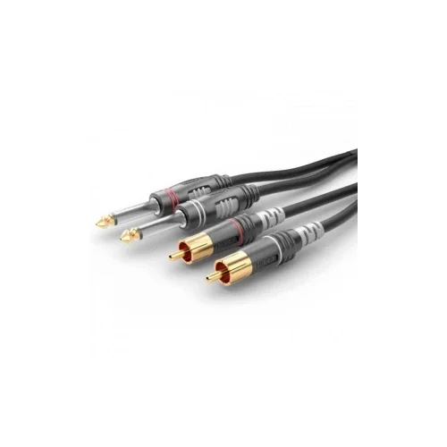 Sommer Cable HBA-62C2-0090 klinker / cinch avdio priključni kabel [2x klinken vtič 6.3 mm (mono) - 2x moški cinch konektor] 0.90 m črna, (20432179)