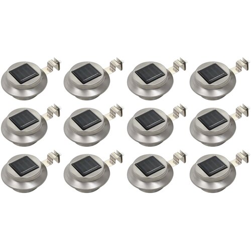  Vanjske solarne svjetiljke 12 kom LED okrugle 12 cm bijele Slike