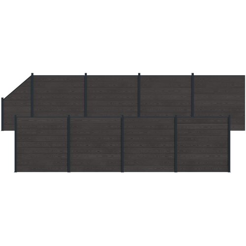 vidaXL Plo&scaron;ča ograje 9 pcs WPC in aluminij Črna, (5000249546) Cene