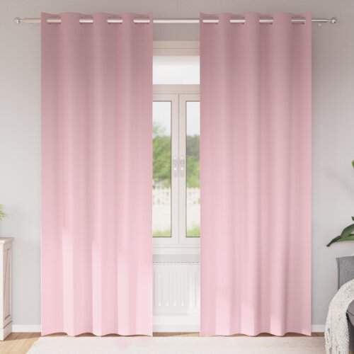 vidaXL Zavese z zavesami 2 pcs Bebe roza 260 x 140 cm Poliester Cene