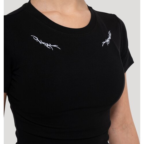 GymBeam Women&amp;lsquo;s Tribal Ribbed T-shirt Black XS Slike