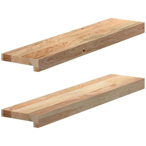 vidaXL Okenske police 2 kosa neobdelana 70x15x2 cm trdna hrastovina Cene