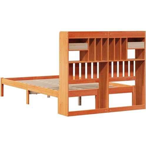  Krevet s regalom za knjige bez madraca 135 x 190 cm od borovine Slike