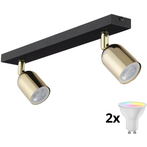  LED RGBW prigu&amp;scaron;iva ugradna spot svetiljka TOP 2xGU10/6,5W/230V 2700-6500K crna/zlatna Slike