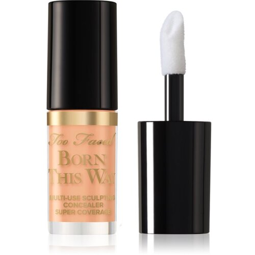 Too Faced Born This Way Super Coverage Multi-Use Concealer Travel Size dolgoobstojni korektor za polno prekrivanje odtenek Golden Beige 2 ml Cene