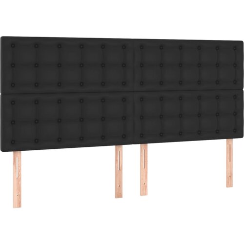 Maison Chic Posteljno vzglavje - Vzglavna omarica 4 kosa črn 90x5x78/88 cm umetno usnje, (22077868) Cene