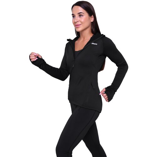 GymBeam Ženska majica za trčanje 1/2 Zip Black Slike