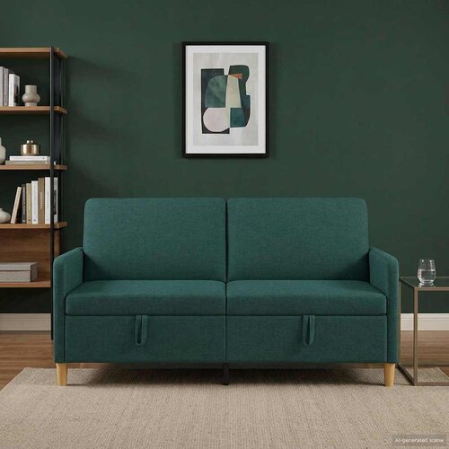 SOFA s pohranom Tamnozelena 172 x 78 x 87 cm Poliester Slike
