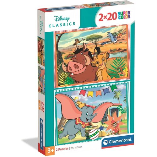 Clementoni Disney klasici: Kralj lavova i Dumbo, 2x20-dijelni Supercolor puzzle - Cijene