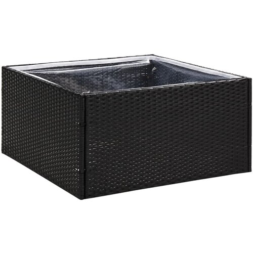 Maison Chic Vrtno cvetlično korito - Cvetlični Lonec črno 80x80x40 cm poli ratan, (21789290) Cene