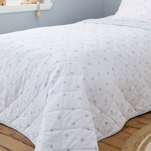 Bianca Belo/modro bombažno pre&amp;scaron;ito otro&amp;scaron;ko pregrinjalo 135x190 cm Mini Star &amp;amp; Stripes &amp;ndash; Slike