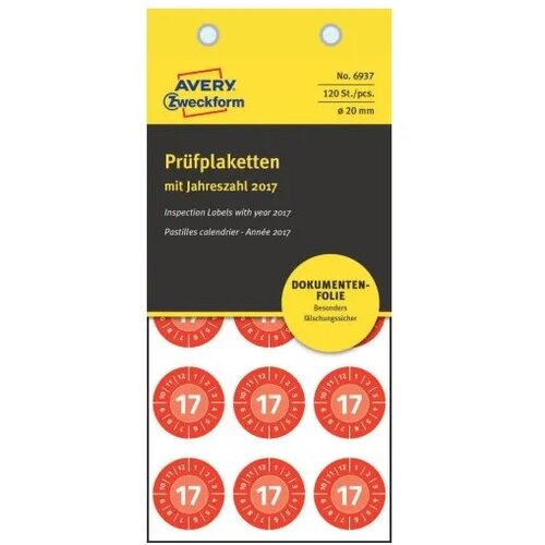 Avery Zweckform Kontrolne etikete z letnico, &Oslash; 20 mm rdeča Cene