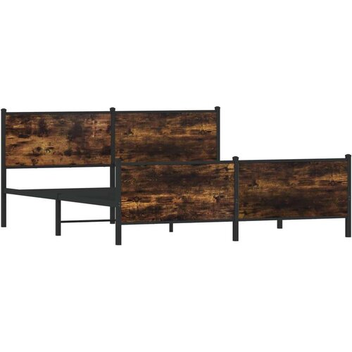 VidaXL metalni okvir kreveta bez madraca boja hrasta 180x200 cm Slike