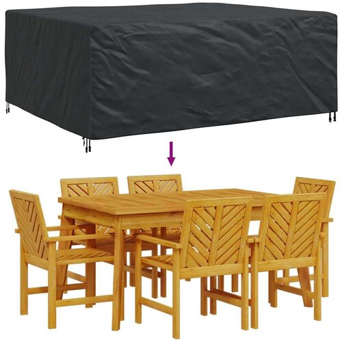 vidaXL Prevleka za zunanje pohištvo Črna 250 x 210 x 70 cm 600D Cene