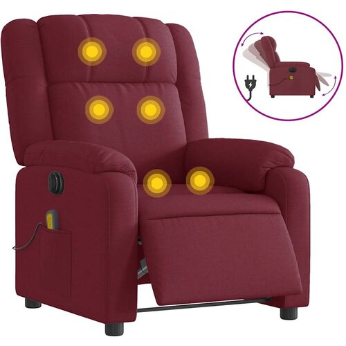 Maison Chic Električni masažni naslanjač - Relax naslanjač vinsko rdeče blago, (22134307) Cene