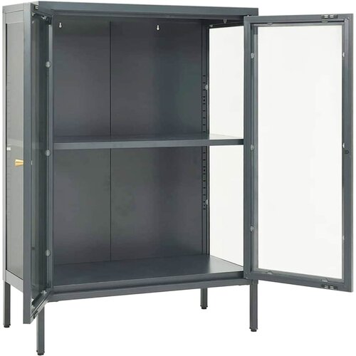  Komoda 75 x 35 x 105 cm od čelika i stakla Slike