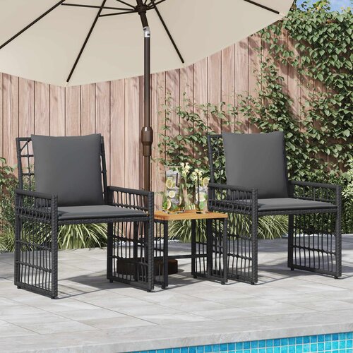  Set vanjskog namje&scaron;taja 3 pcs Crna i tamno siva Cijene