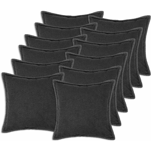  Presvlaka za jastuk 12 pcs HOUTEN Tamnosiva 50 x 50 cm Bouclé Cene