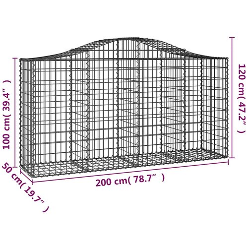  Lučne gabionske ko&amp;scaron;are 18kom 200x50x100/120cm pocinčano željezo Slike