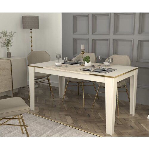 Hanah home Trpezarijski sto Veyron, 145x76,2x85 cm, Pesak Slike
