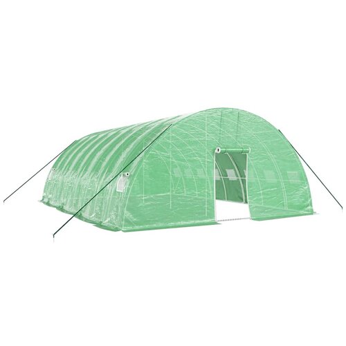 vidaXL Rastlinjak z jeklenim ogrodjem zelen 48 m&sup2; 8x6x2,85 m, (20817181) Cene