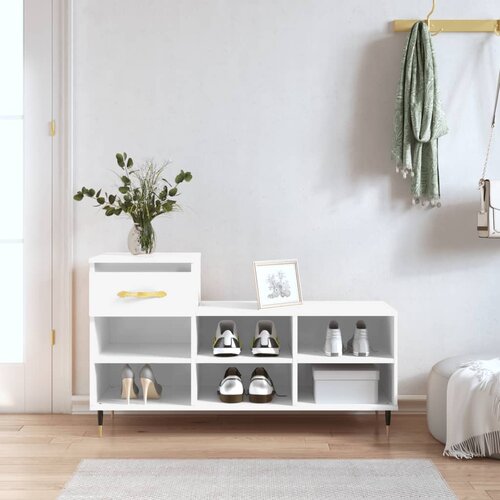vidaXL Ormarić za cipele sjajni bijeli 102x36x60 cm konstruirano drvo Cijene