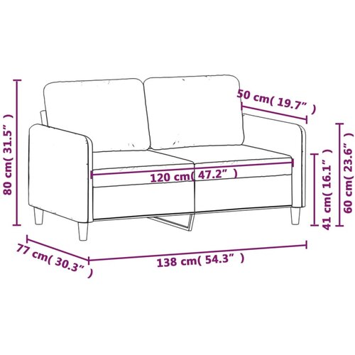  Dvosjed od tkanine svjetložuti 120 cm Slike