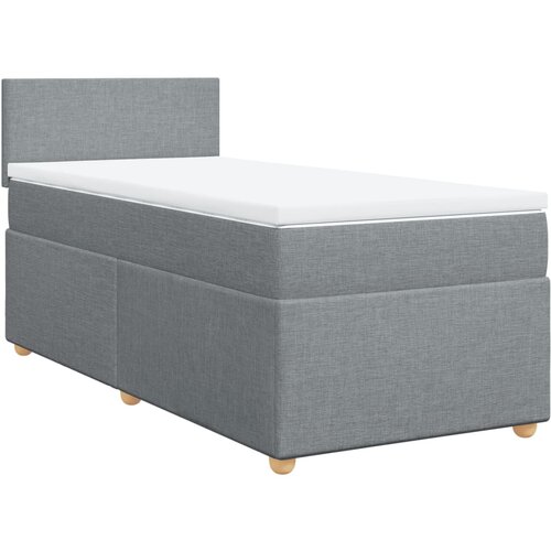 Maison Chic Box spring postelja - Vzmetna postelja z vzmetnico svetlo siva 80x200 cm blago SL10239, (21902469) Slike
