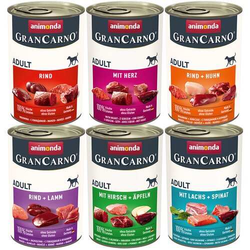  Varčno pakiranje animonda GranCarno Original Adult 12 x 400 g - Mešano pakiranje 1 (6 vrst) Cene