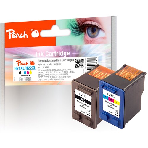 Peach Črnilo HP 21XL/22XL, 2x 21ml komplet 2/1 316356, (20385826) Slike