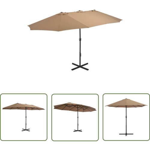  The Living Store Zunanji senčnik z aluminijastim drogom 460x270 cm taupe - Senčnik, (21743717) Cene