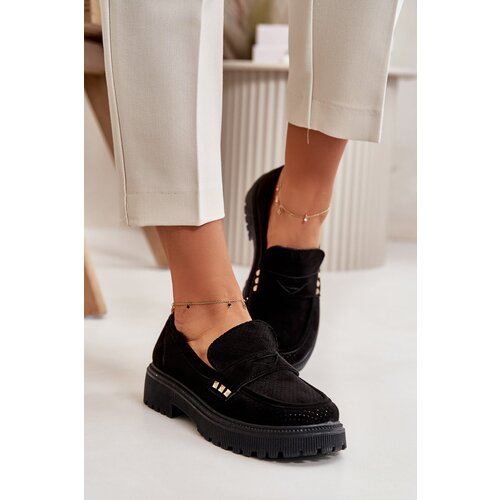 PM1 Women's Perforated Loafers Black Tannes Cene